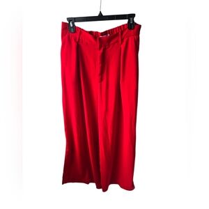 Women's High Waisted Wide-Leg Red Trouser Pants Size Large Amazon